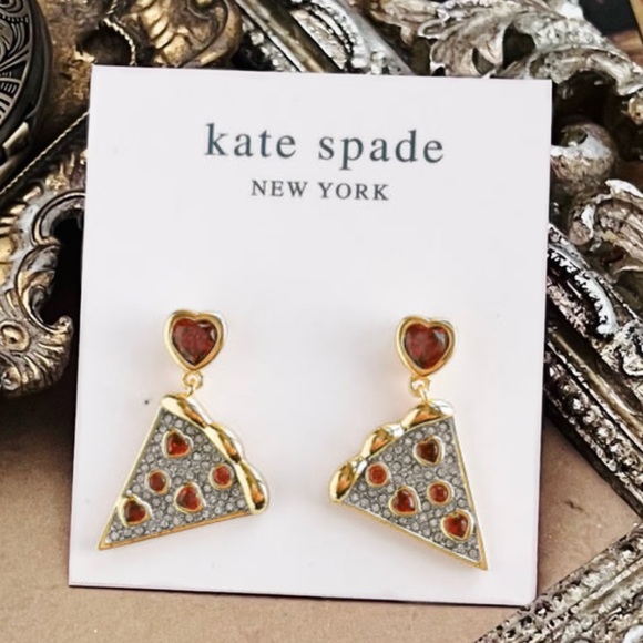 KATE SPADE • Pizza My Heart Dangle Earrings - Picture 3 of 3